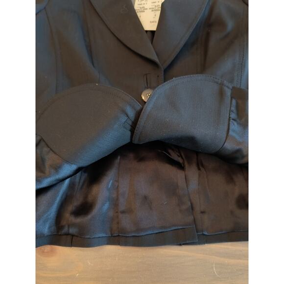 Cache Tailored Fit Blazer Women's Sz S Black Flap Pockets 3 Button Lined Jacket - Picture 11 of 16